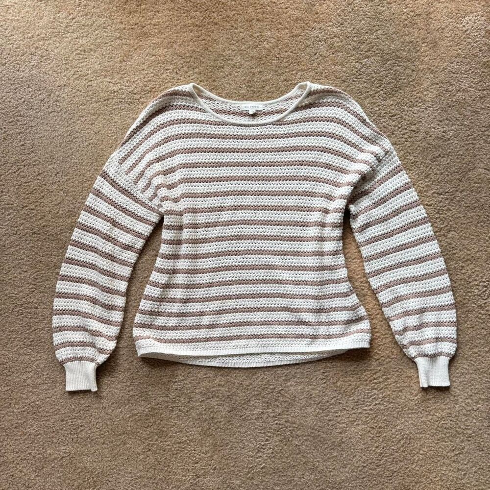 Blu-pepper Women's Brown and White Knit Pullover S